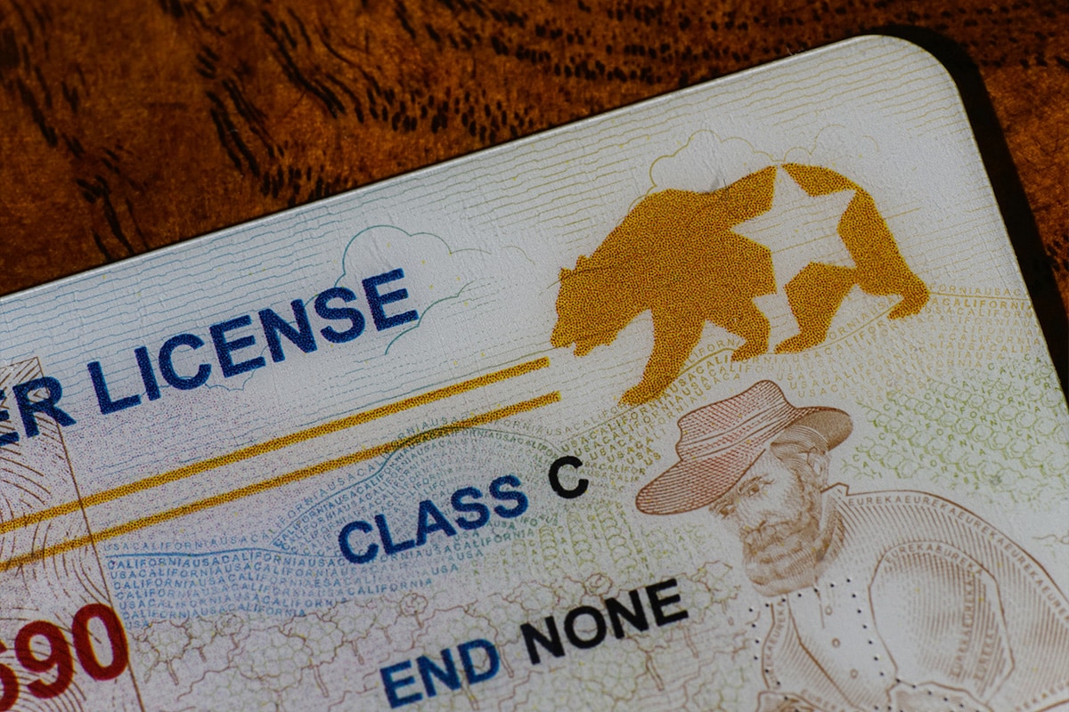 id-verification Close-up of Class C driver license